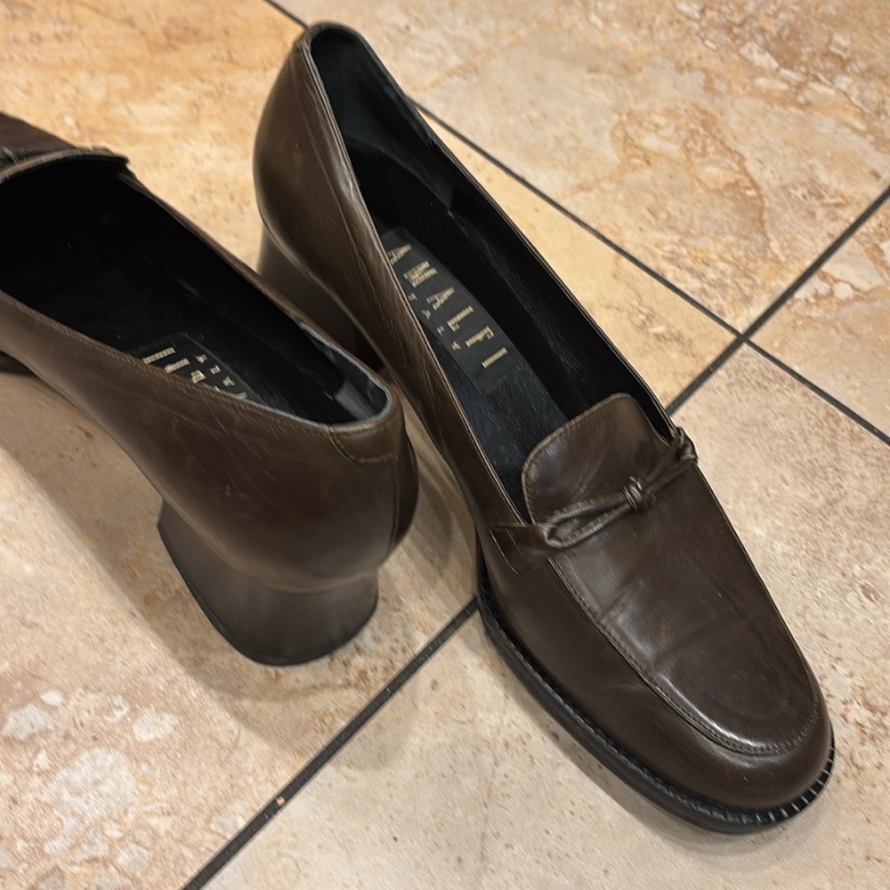 Amalfi Italian leather Loafers  Women’s Shoe  2 inches heels size 9